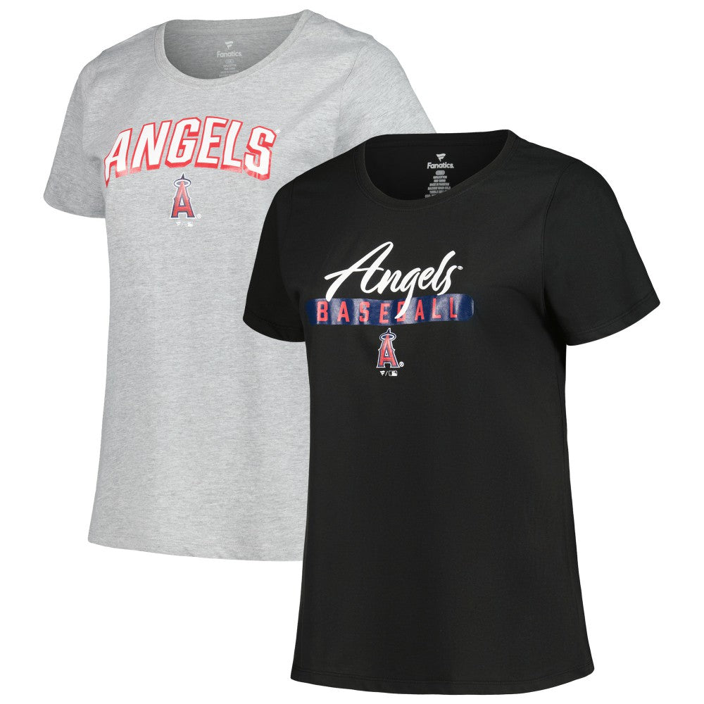 Los Angeles Angels Profile Women's Plus Size T-Shirt Combo Pack - Black/Heather Gray T-shirts