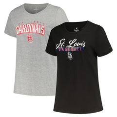 St. Louis Cardinals Profile Women's Plus Size T-Shirt Combo Pack - Black/Heather Gray T-shirts