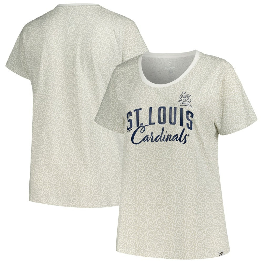 St. Louis Cardinals Profile Women's Plus Size Leopard T-Shirt - White T-shirts