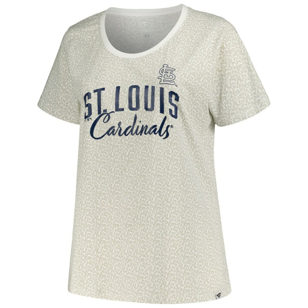 St. Louis Cardinals Profile Women's Plus Size Leopard T-Shirt - White T-shirts