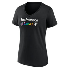 San Francisco Giants Profile Women's Plus Size Pride V-Neck T-Shirt - Black T-shirts