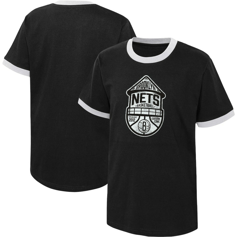 Brooklyn Nets Youth Hoop City Hometown Ringer T-Shirt Black outlet