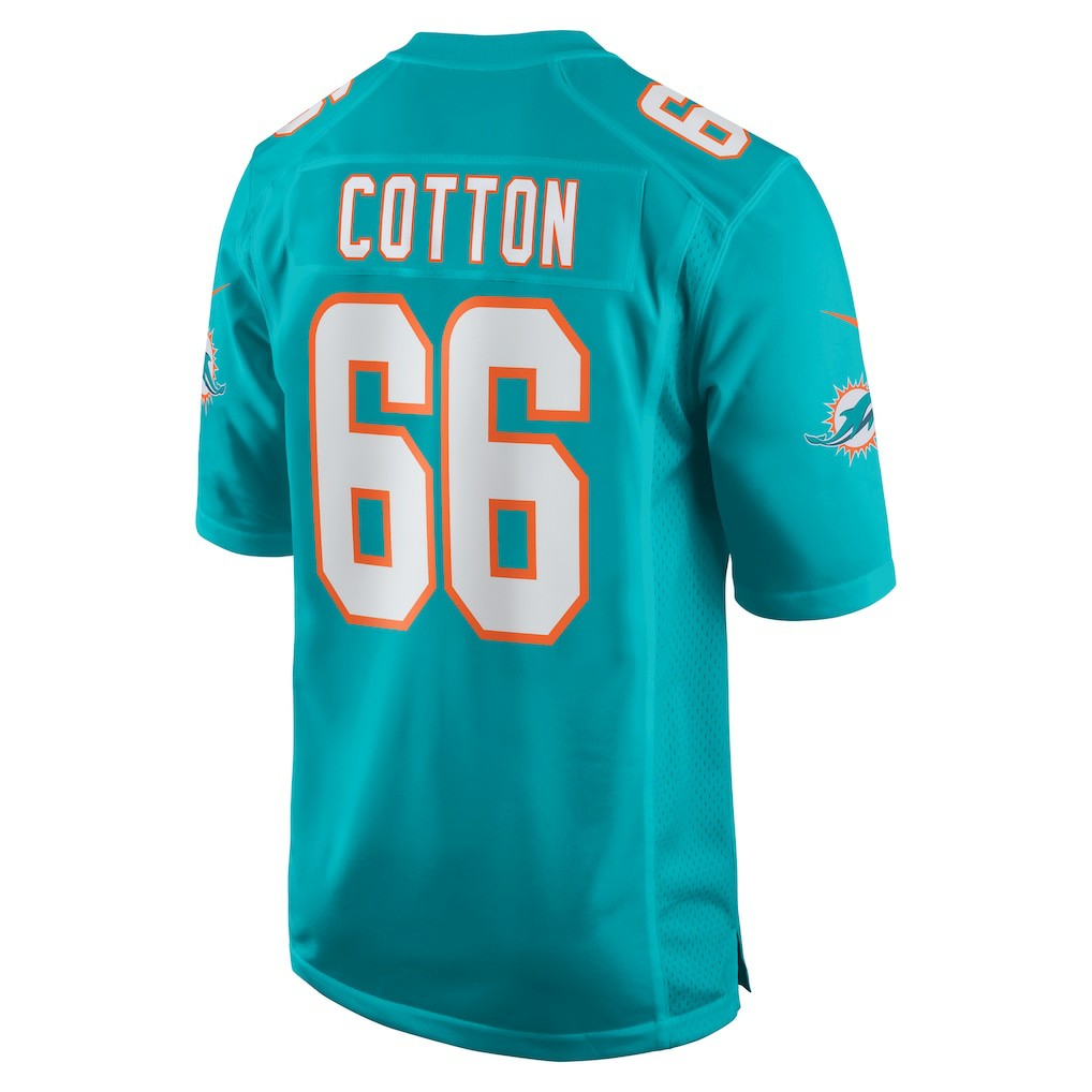 Lester Cotton Sr. Miami Dolphins Home Game Player Jersey - Aqua Jerseys