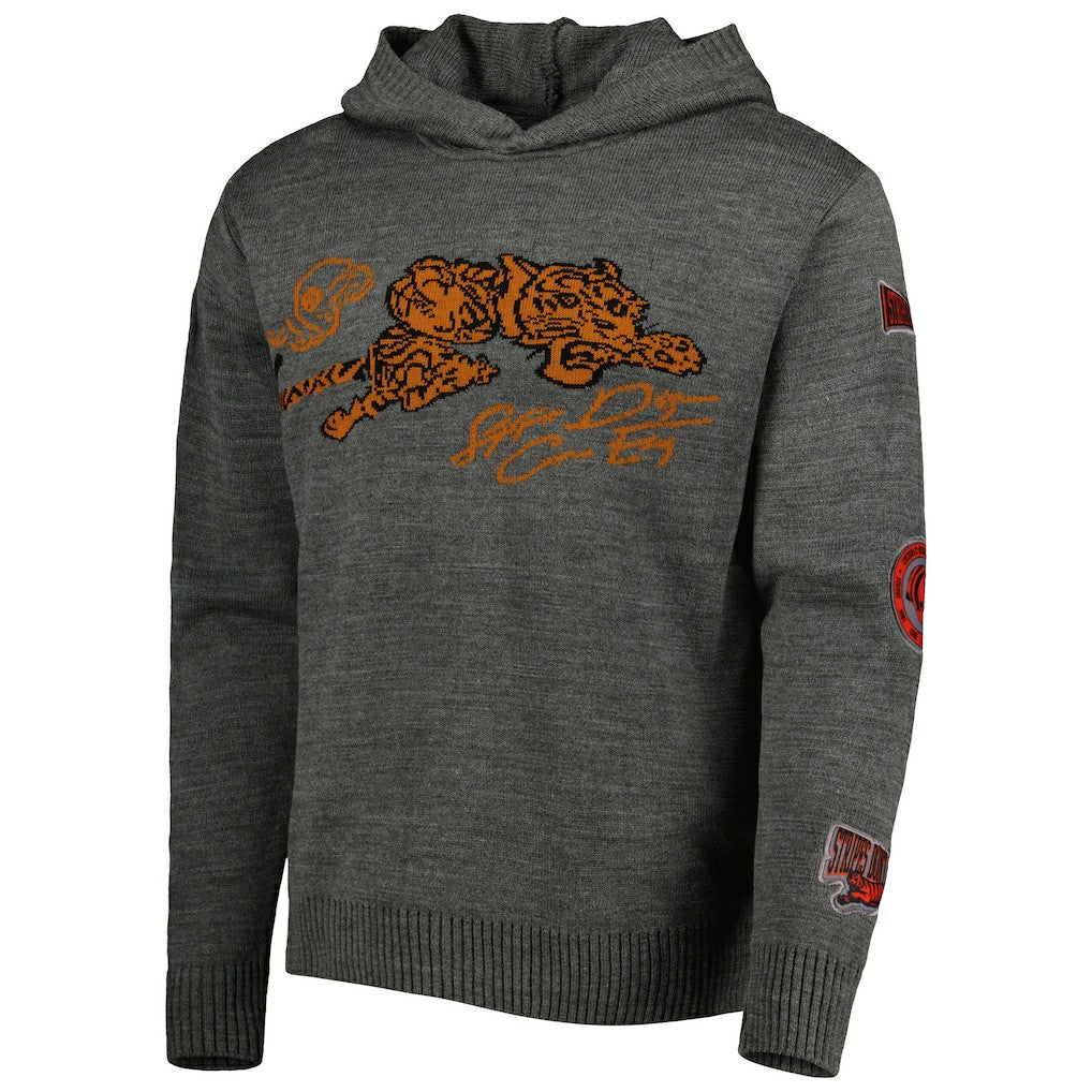 Cincinnati Bengals x BlaCkOWned Stripes Don't Come Easy Pullover Hoodie - Gray Hoodies