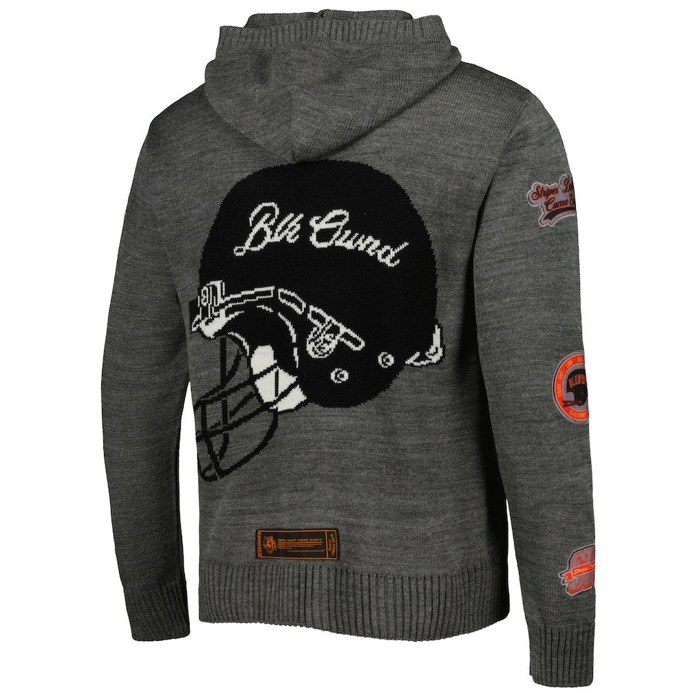 Cincinnati Bengals x BlaCkOWned Stripes Don't Come Easy Pullover Hoodie - Gray Hoodies