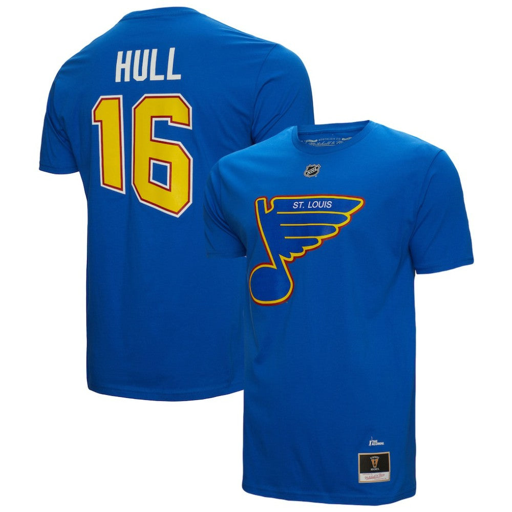 Brett Hull St. Louis Blues Mitchell & Ness Name & Number T-Shirt - Blue | US 5291303