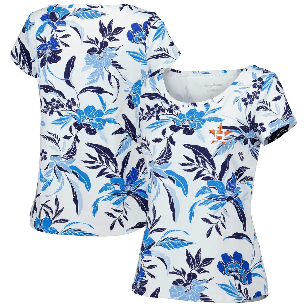 Houston Astros Tommy Bahama Women's Aubrey Romantic Blooms IslandZone T-Shirt - White T-shirts