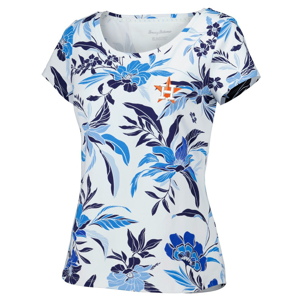 Houston Astros Tommy Bahama Women's Aubrey Romantic Blooms IslandZone T-Shirt - White T-shirts
