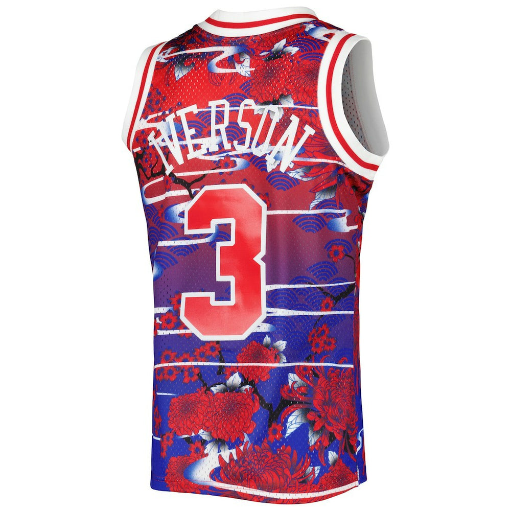 Allen Iverson Philadelphia 76ers 1996/97 Hardwood Classics Lunar New Year Swingman Jersey Red - Mitchell & Ness