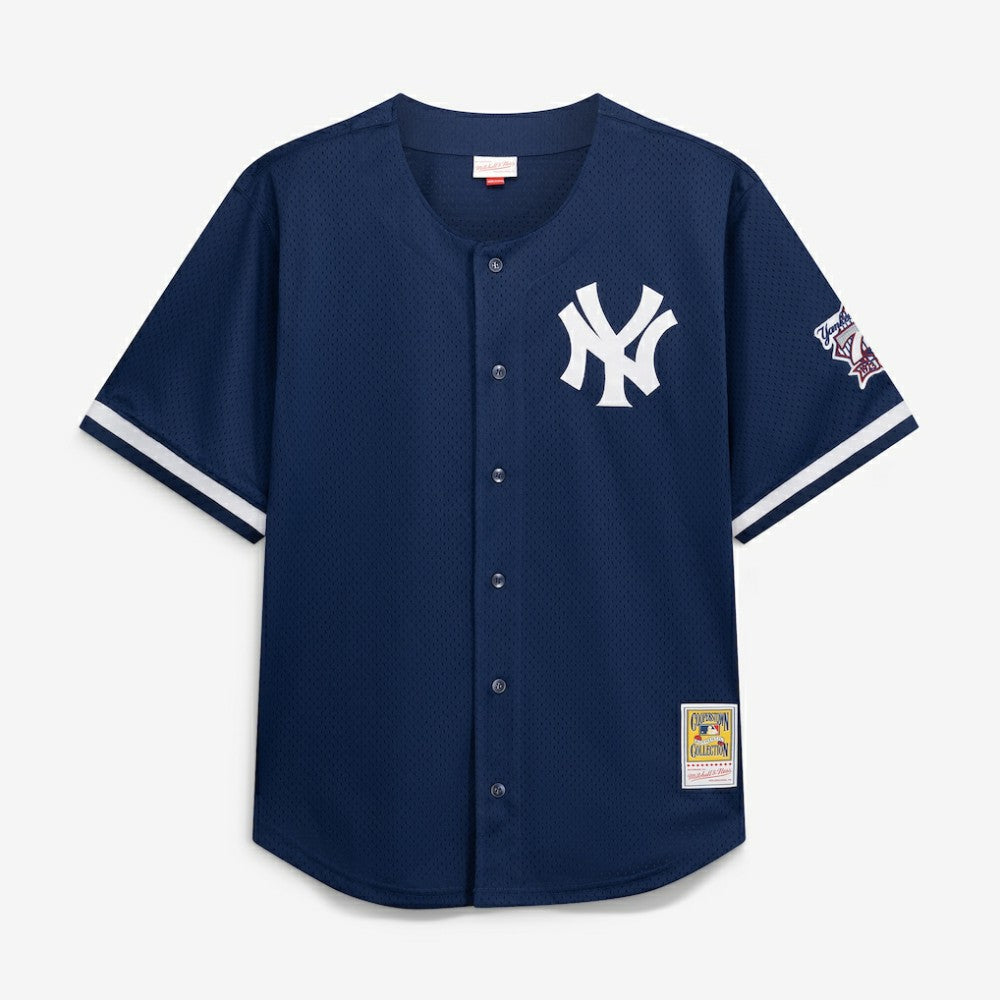 Derek Jeter New York Yankees Mitchell & Ness Cooperstown Collection Mesh Batting Practice Button-Up Jersey - Navy Jerseys