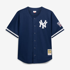 Derek Jeter New York Yankees Mitchell & Ness Cooperstown Collection Mesh Batting Practice Button-Up Jersey - Navy Jerseys