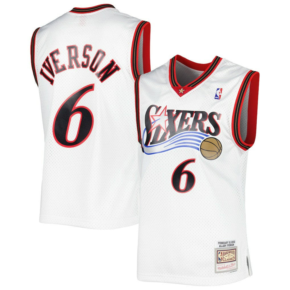 Allen Iverson Philadelphia 76ers 2002/03 Hardwood Classics Swingman Jersey White - Mitchell & Ness