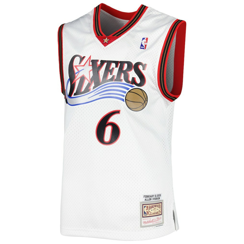Allen Iverson Philadelphia 76ers 2002/03 Hardwood Classics Swingman Jersey White - Mitchell & Ness