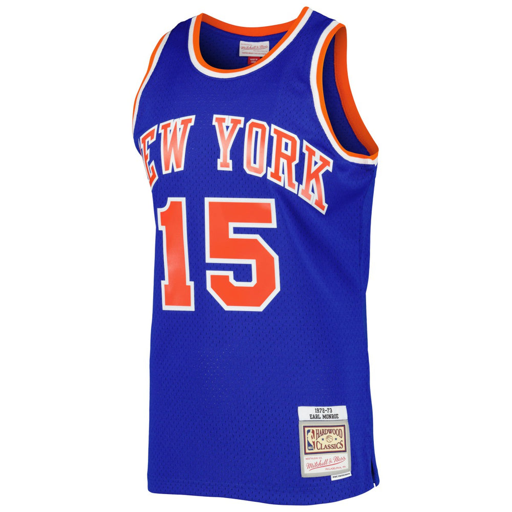 Earl Monroe New York Knicks 1972/73 Hardwood Classics Swingman Jersey Blue - Mitchell & Ness