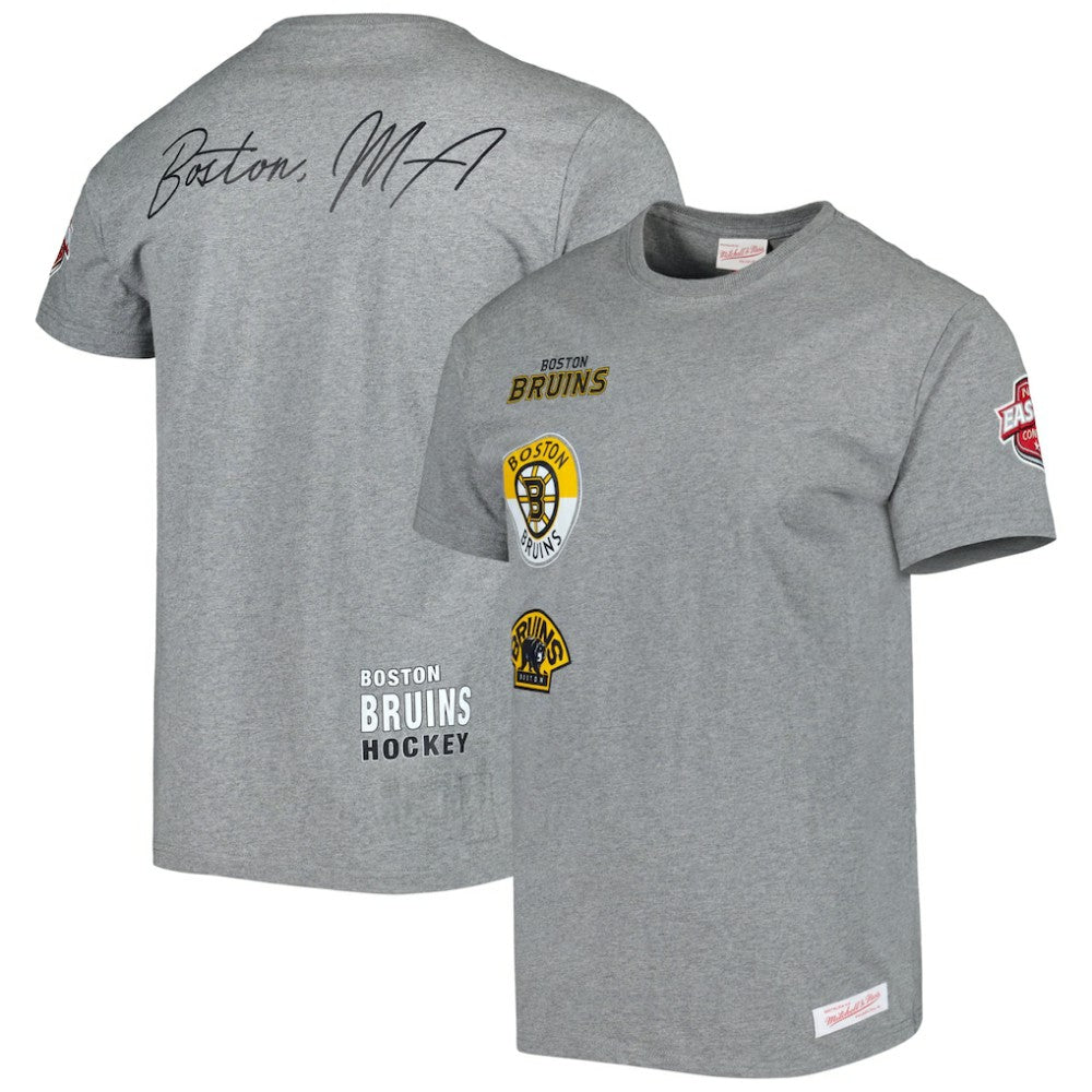 Boston Bruins Mitchell & Ness City Collection T-Shirt - Heather Gray | US 5293992