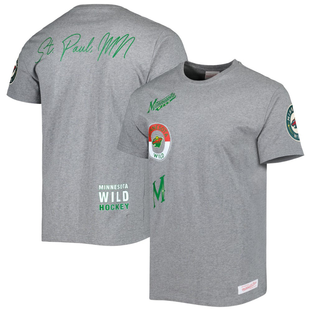 Minnesota Wild Mitchell & Ness City Collection T-Shirt - Heather Gray | US 5293999