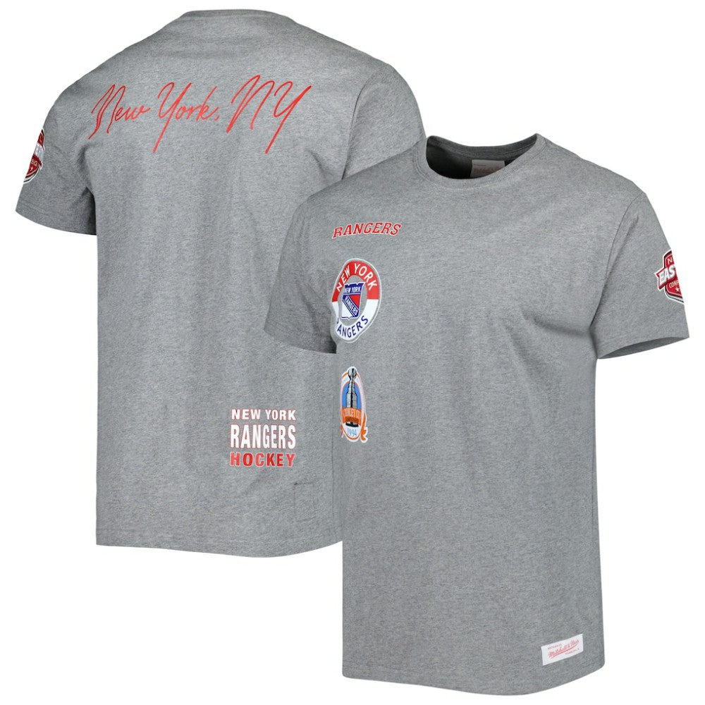 New York Rangers Mitchell & Ness City Collection T-Shirt - Heather Gray | US 5294001