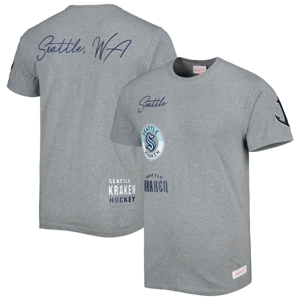 Seattle Kraken Mitchell & Ness City Collection T-Shirt - Heather Gray | US 5294006