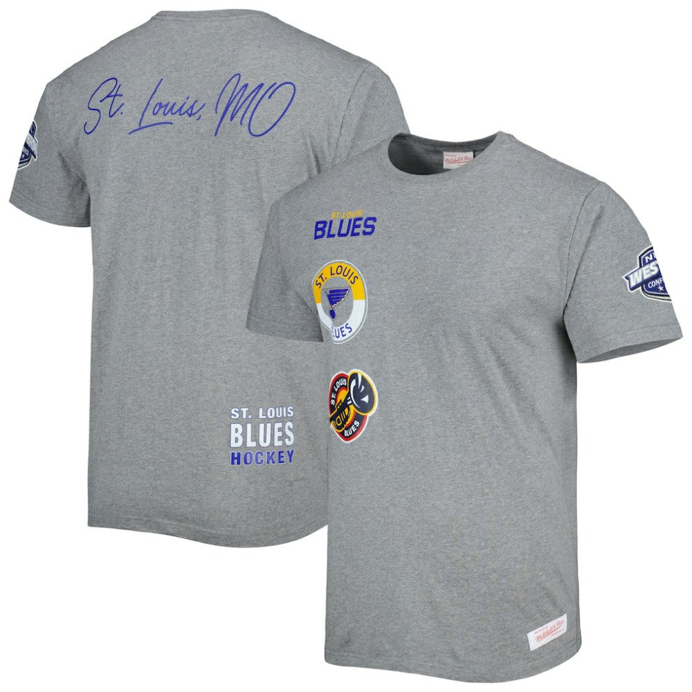 St. Louis Blues Mitchell & Ness City Collection T-Shirt - Heather Gray | US 5294007