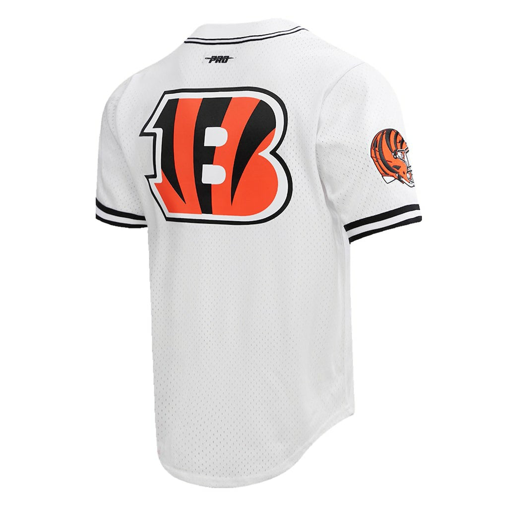 Joe Burrow Cincinnati Bengals Pro Standard Mesh Baseball Button-Up T-Shirt - White T-shirts