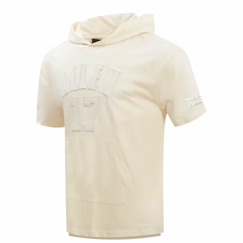Josh Allen Buffalo Bills Player Name & Number Neutral Short Sleeve Pullover Hoodie - Oatmeal Hoodies