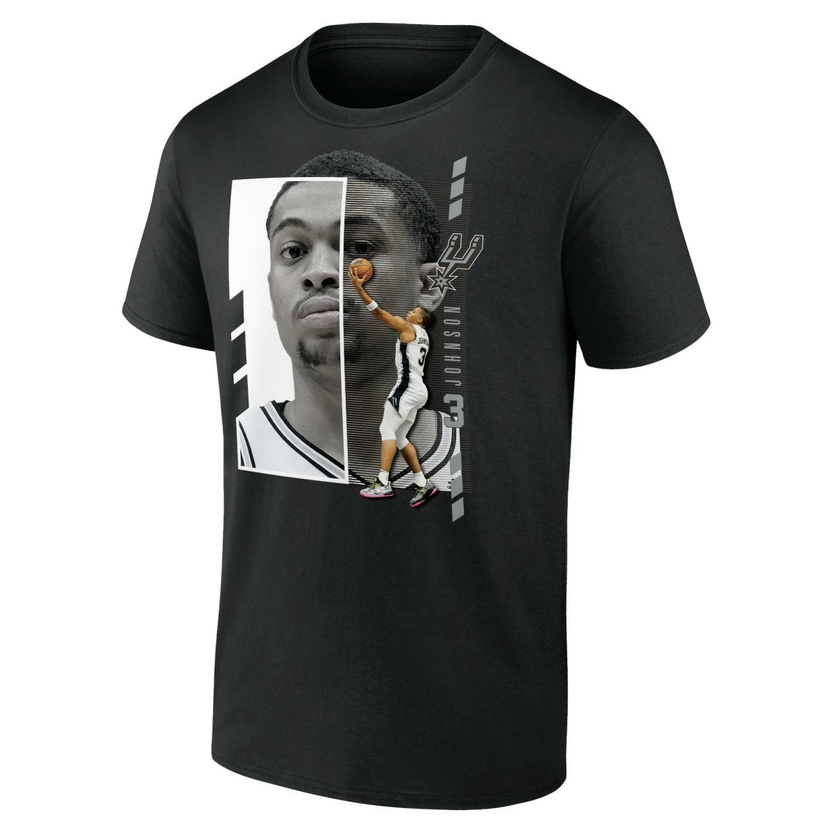 Keldon Johnson San Antonio Spurs Jump Pass T-Shirt Black