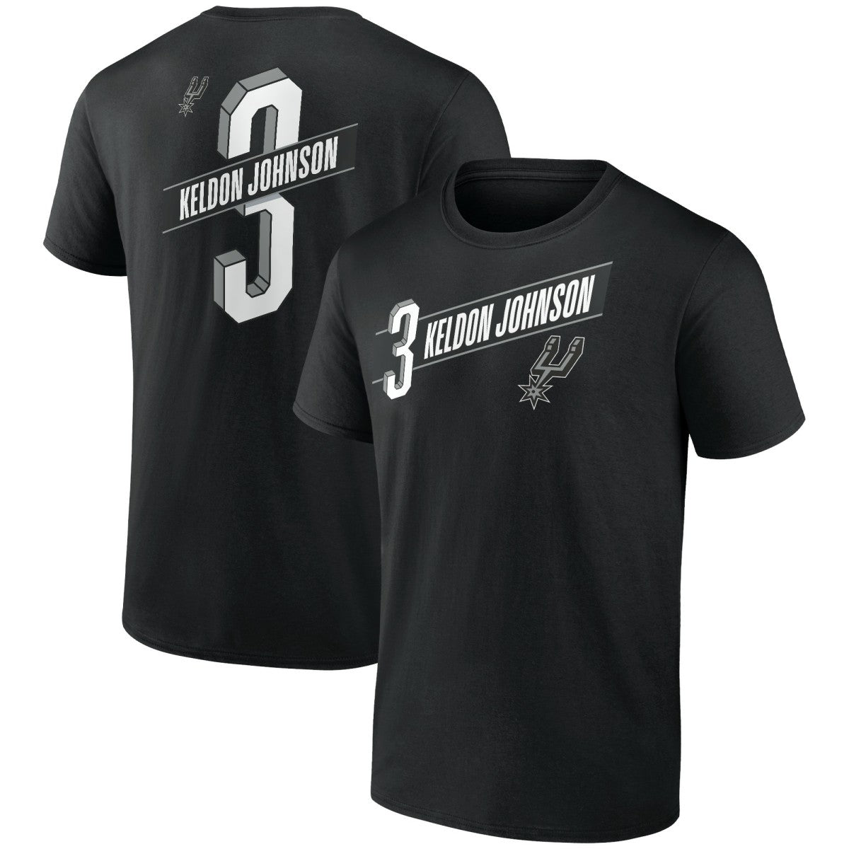 Keldon Johnson San Antonio Spurs Full-Court Press Name & Number T-Shirt Black