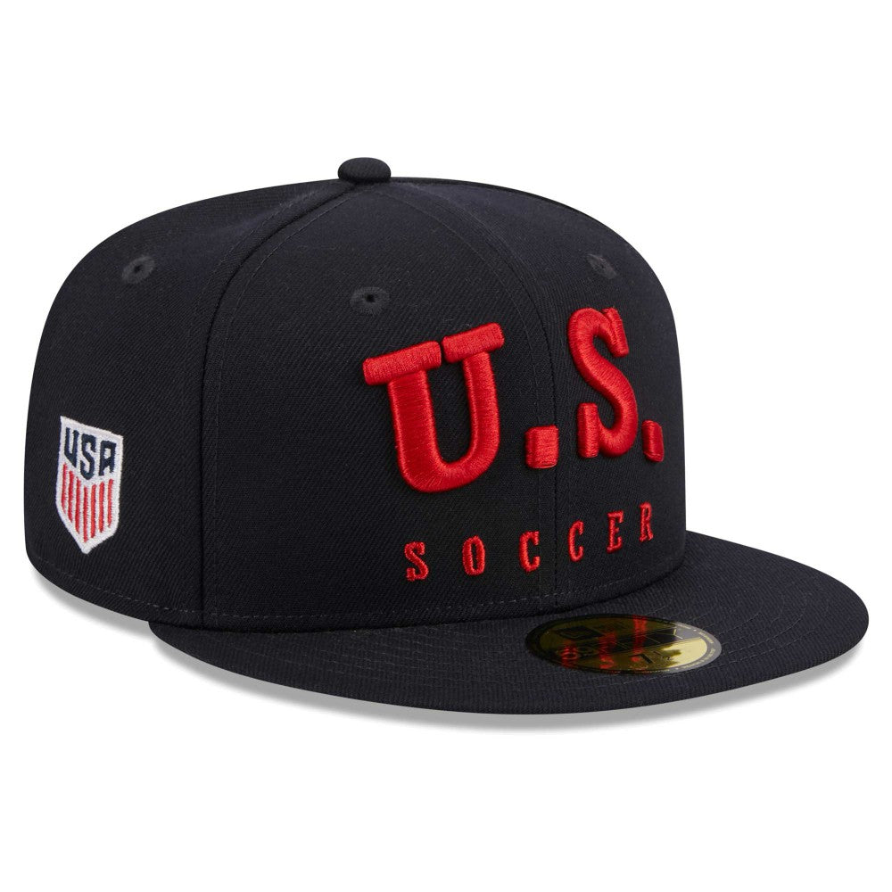 USMNT New Era Text 59FIFTY Fitted Hat Navy - New Era outlet