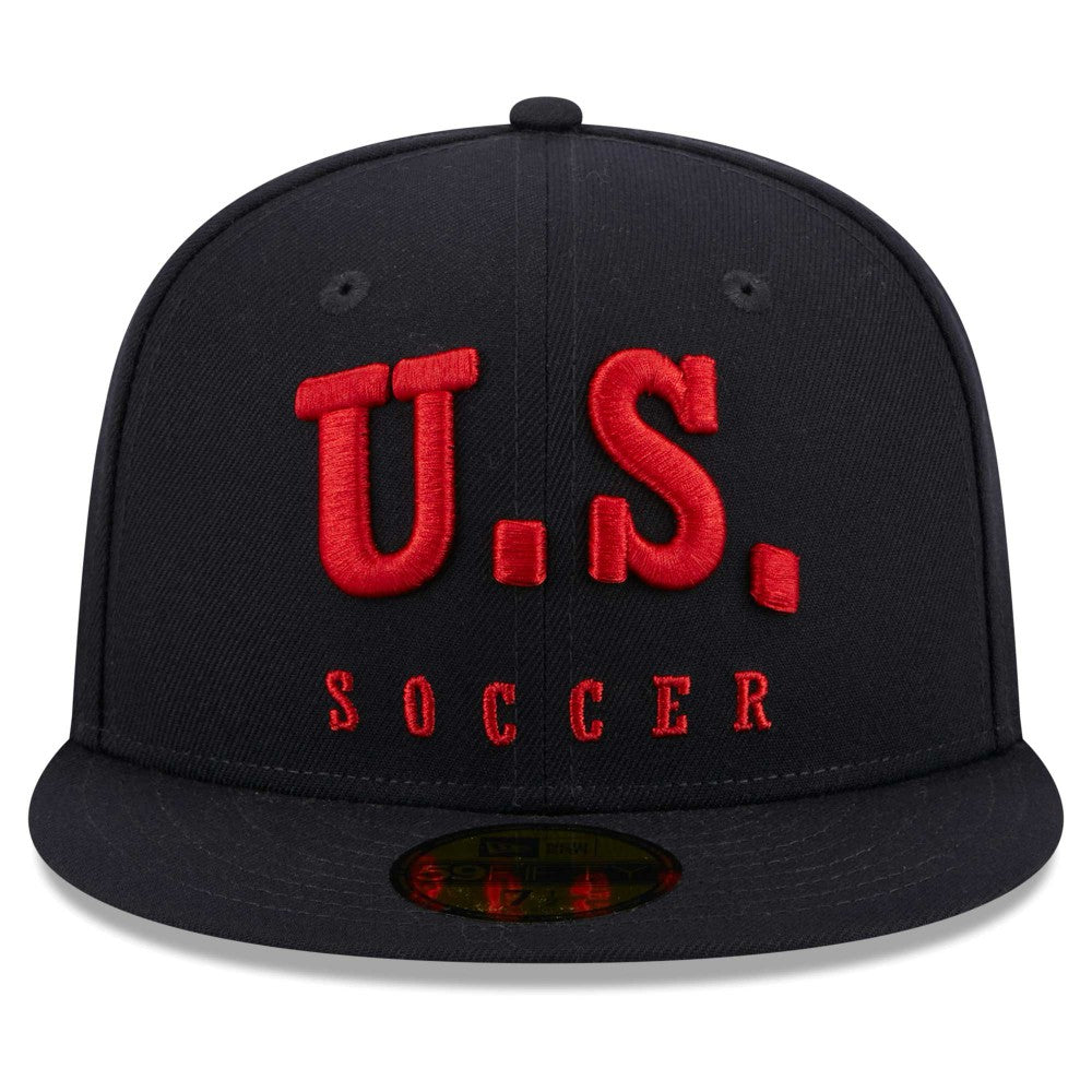 USMNT New Era Text 59FIFTY Fitted Hat Navy - New Era outlet