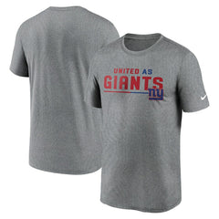New York Giants Legend Team Shoutout Performance T-Shirt - Heather Gray T-shirts