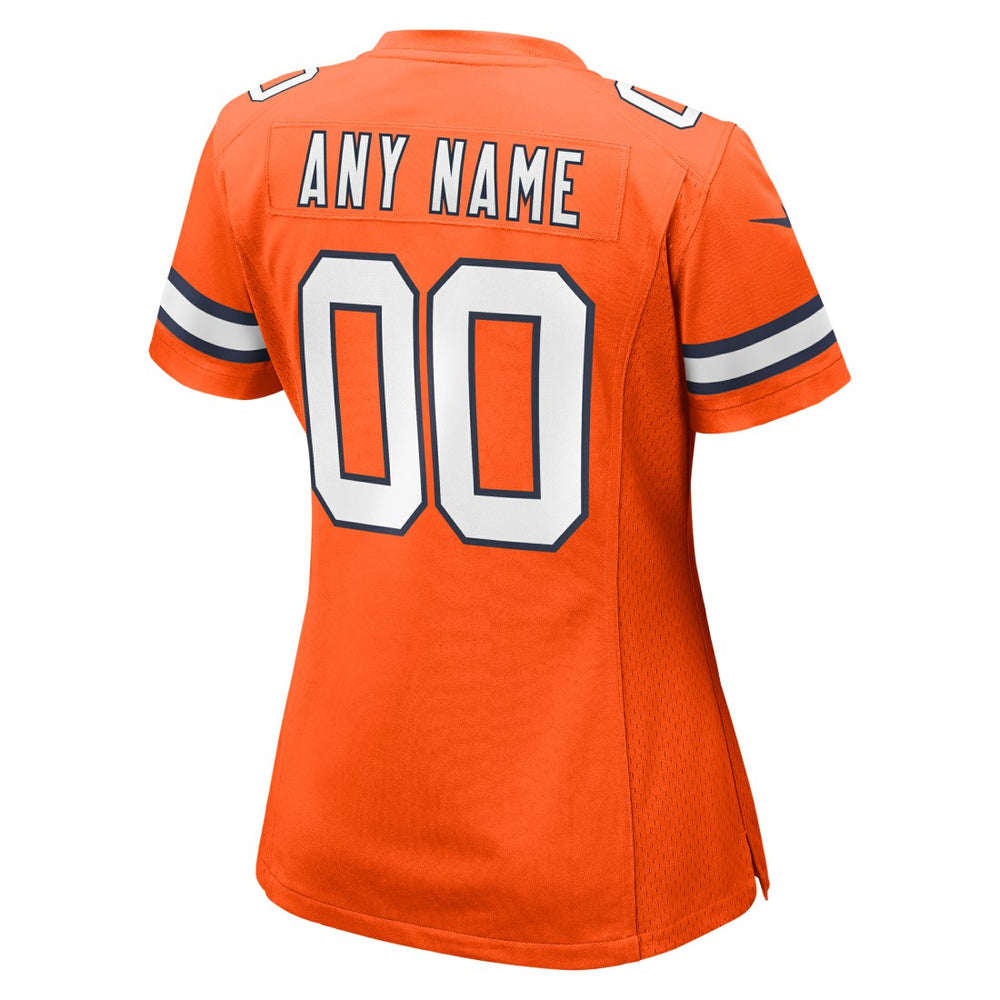 Denver Broncos Women's Alternate Custom Game Jersey - Orange Jerseys