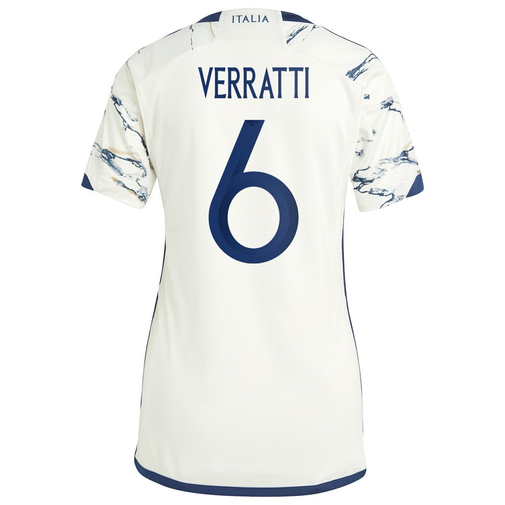Marco Verratti Italy National Team Women's 2023 Away Replica Jersey White - Adidas on sale