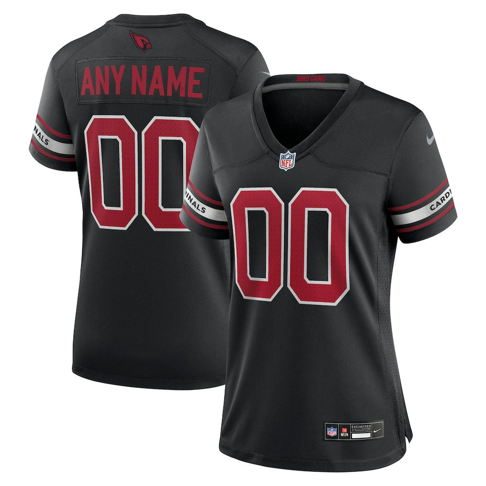 Arizona Cardinals Women's Alternate Custom Game Jersey - Black Jerseys