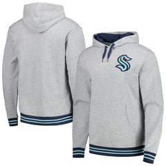 Seattle Kraken Mitchell & Ness Classic French Terry Pullover Hoodie - Heather Gray | US 5298375