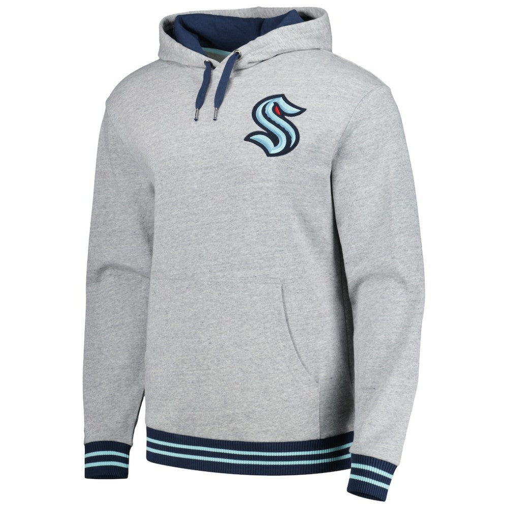 Seattle Kraken Mitchell & Ness Classic French Terry Pullover Hoodie - Heather Gray | US 5298375