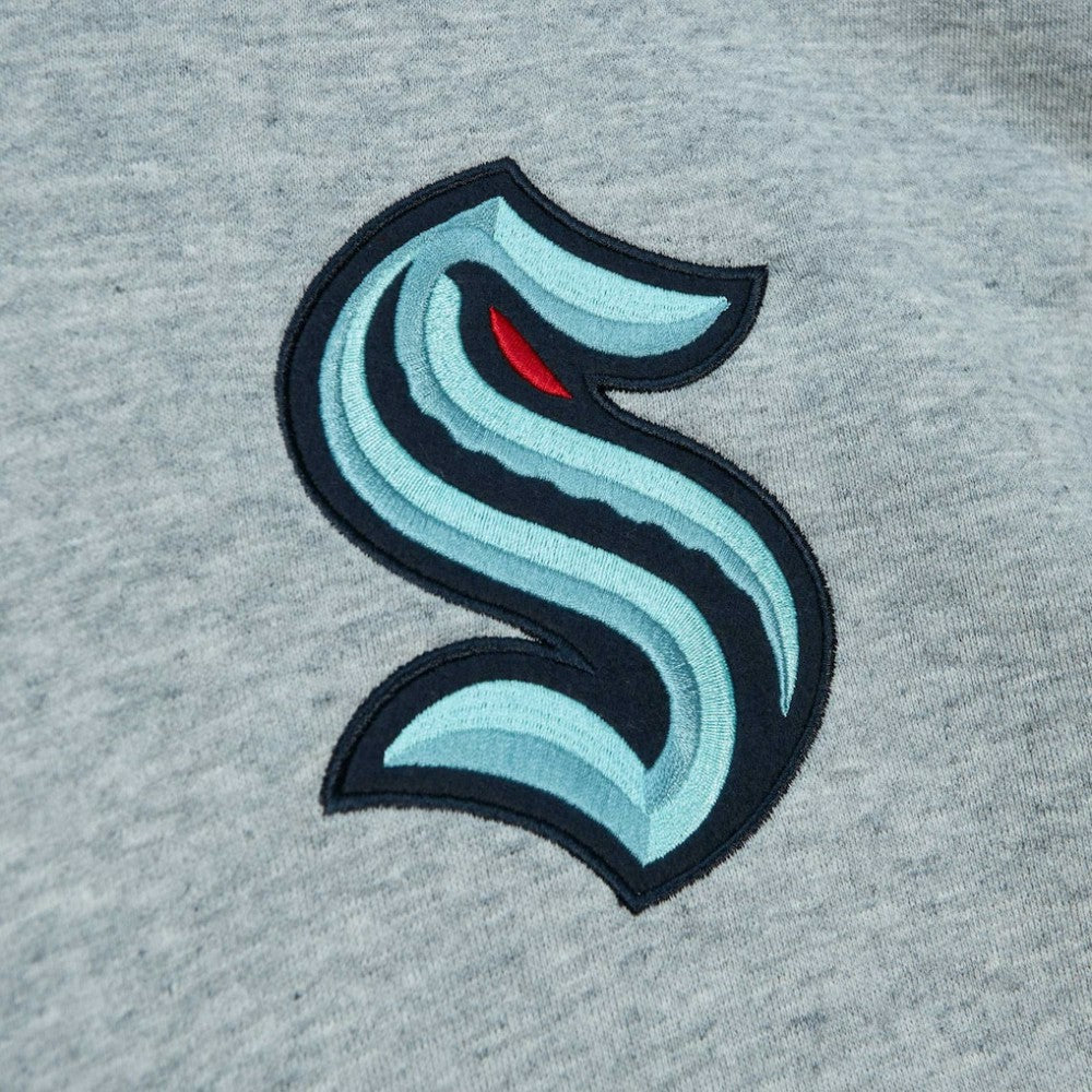 Seattle Kraken Mitchell & Ness Classic French Terry Pullover Hoodie - Heather Gray | US 5298375