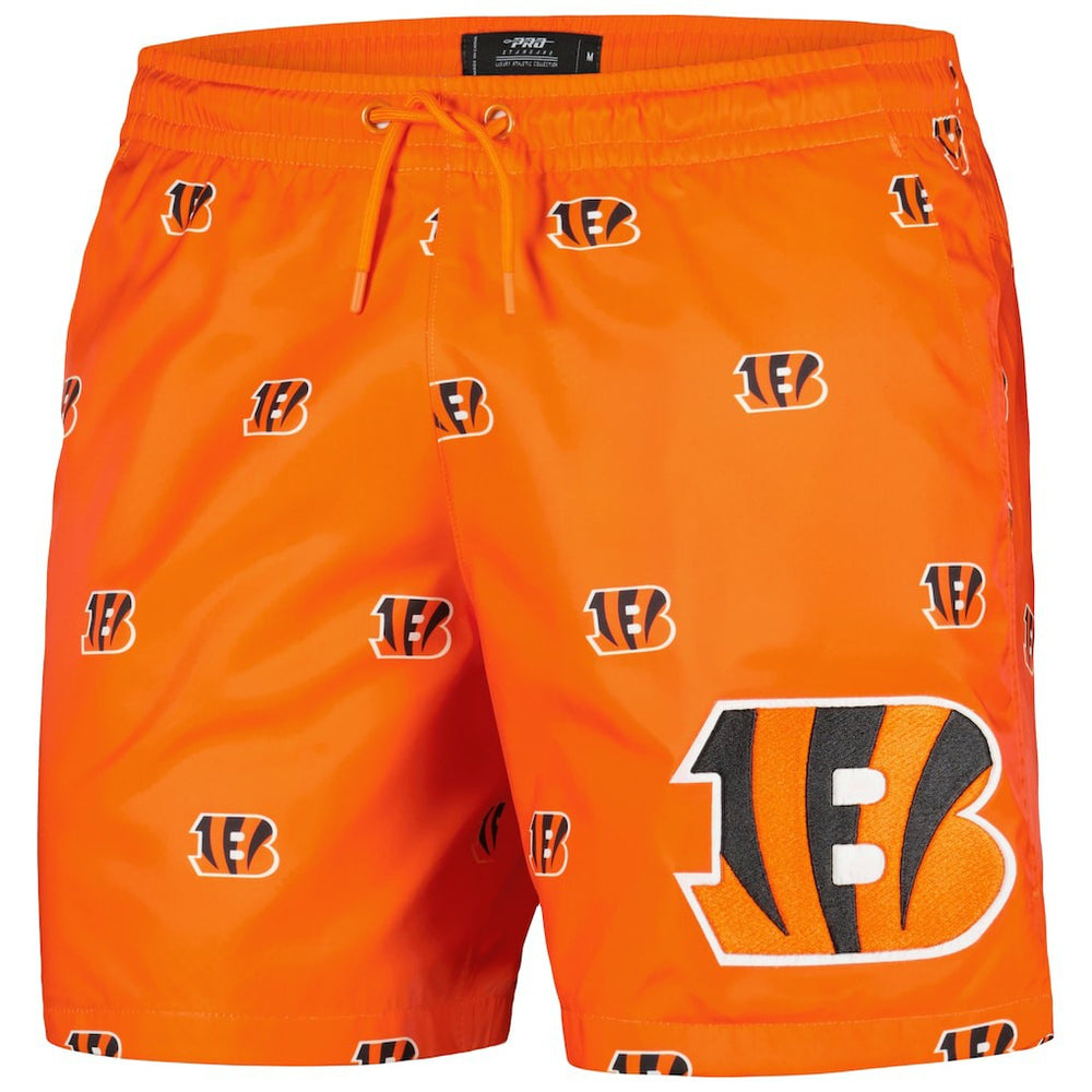Cincinnati Bengals Pro Standard Allover Print Mini Logo Shorts - Orange Shorts