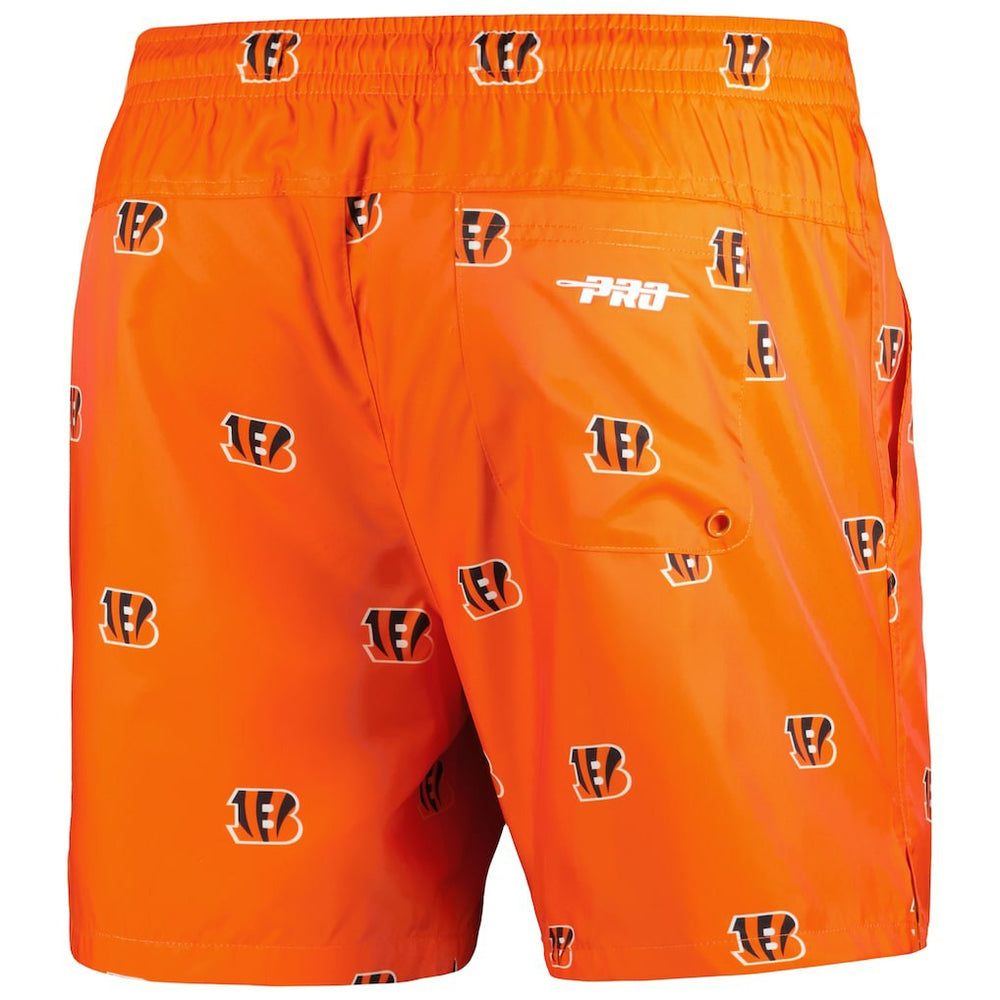 Cincinnati Bengals Pro Standard Allover Print Mini Logo Shorts - Orange Shorts