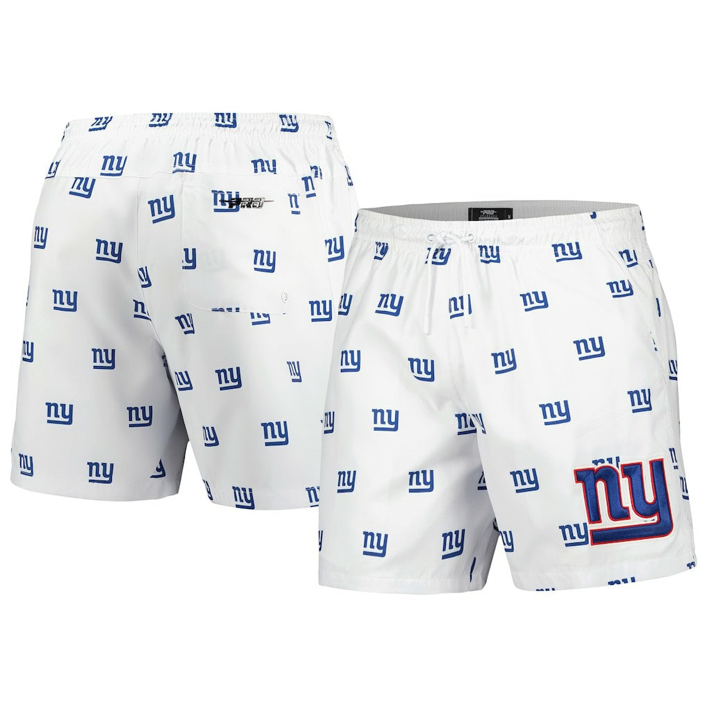 New York Giants Pro Standard Allover Print Mini Logo Shorts - White Shorts