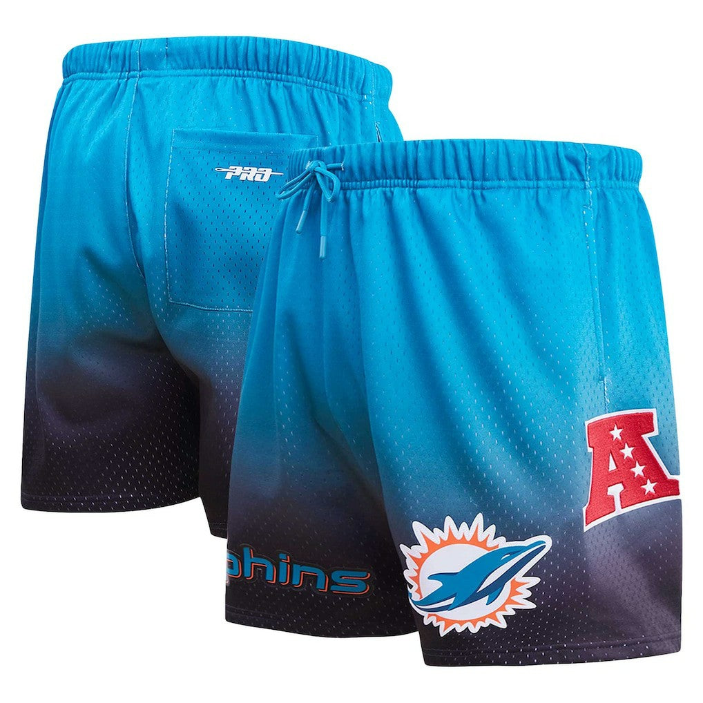 Miami Dolphins Pro Standard Ombre Mesh Shorts - Black/Aqua Shorts