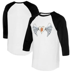 San Francisco Giants Tiny Turnip Women's Angel Wings 3/4-Sleeve Raglan T-Shirt - White/Black T-shirts