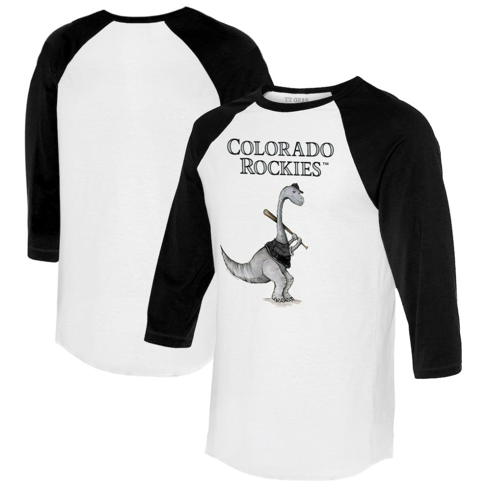 Colorado Rockies Tiny Turnip Women's Bronto 3/4-Sleeve Raglan T-Shirt - White/Black T-shirts