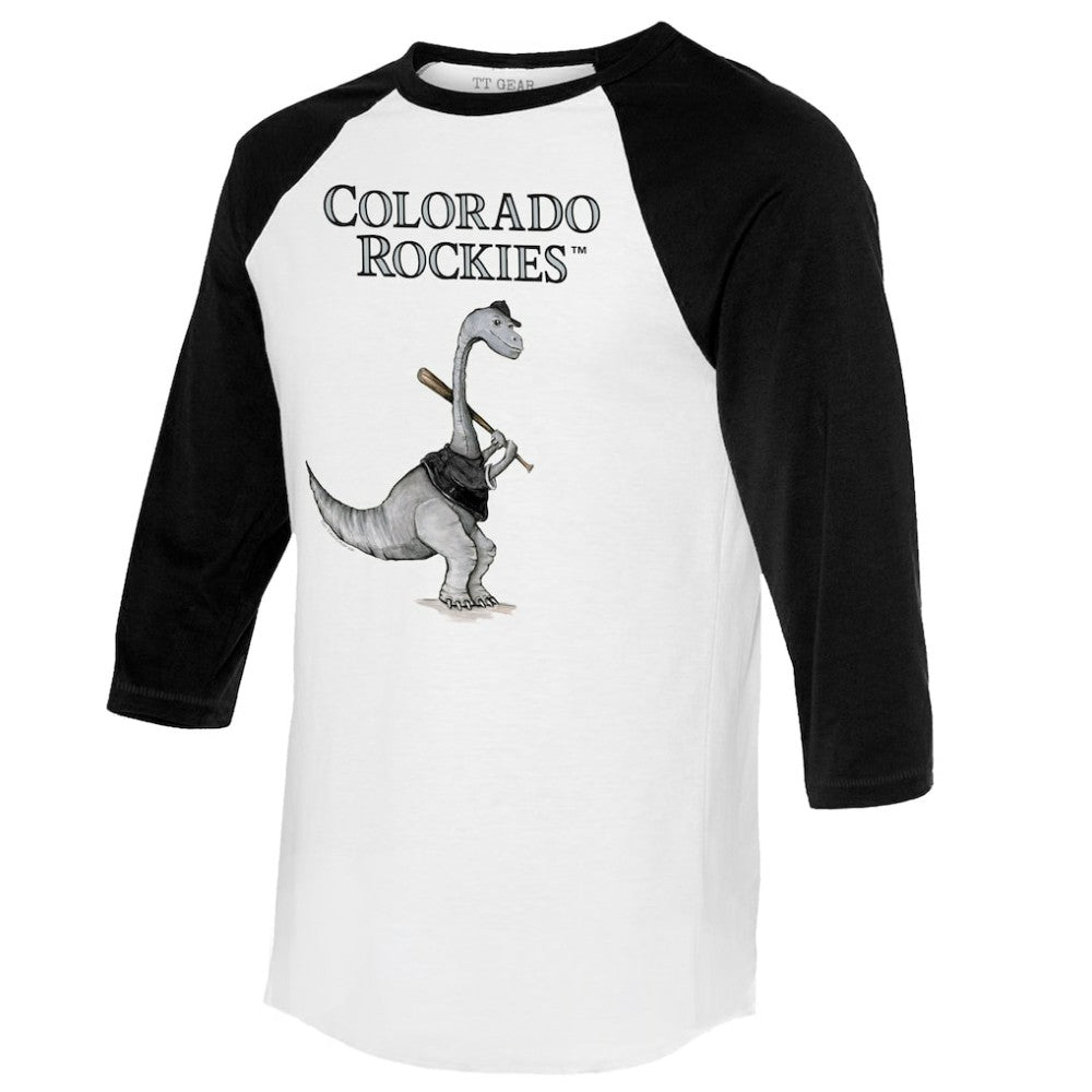 Colorado Rockies Tiny Turnip Women's Bronto 3/4-Sleeve Raglan T-Shirt - White/Black T-shirts
