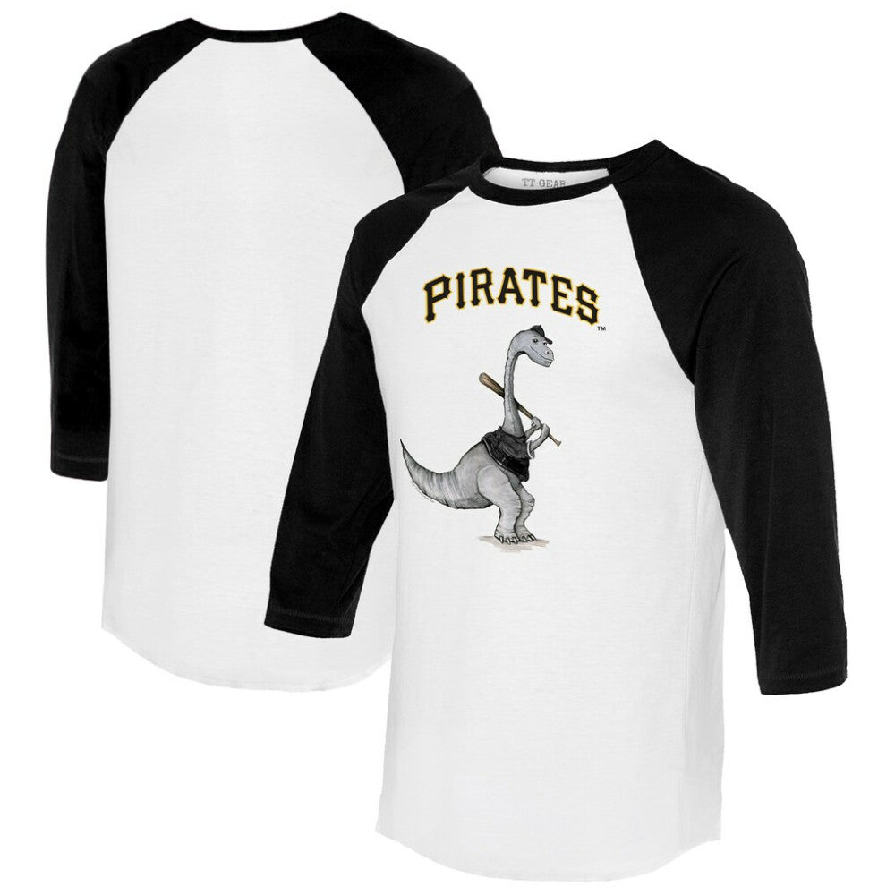 Pittsburgh Pirates Tiny Turnip Women's Bronto 3/4-Sleeve Raglan T-Shirt - White/Black T-shirts