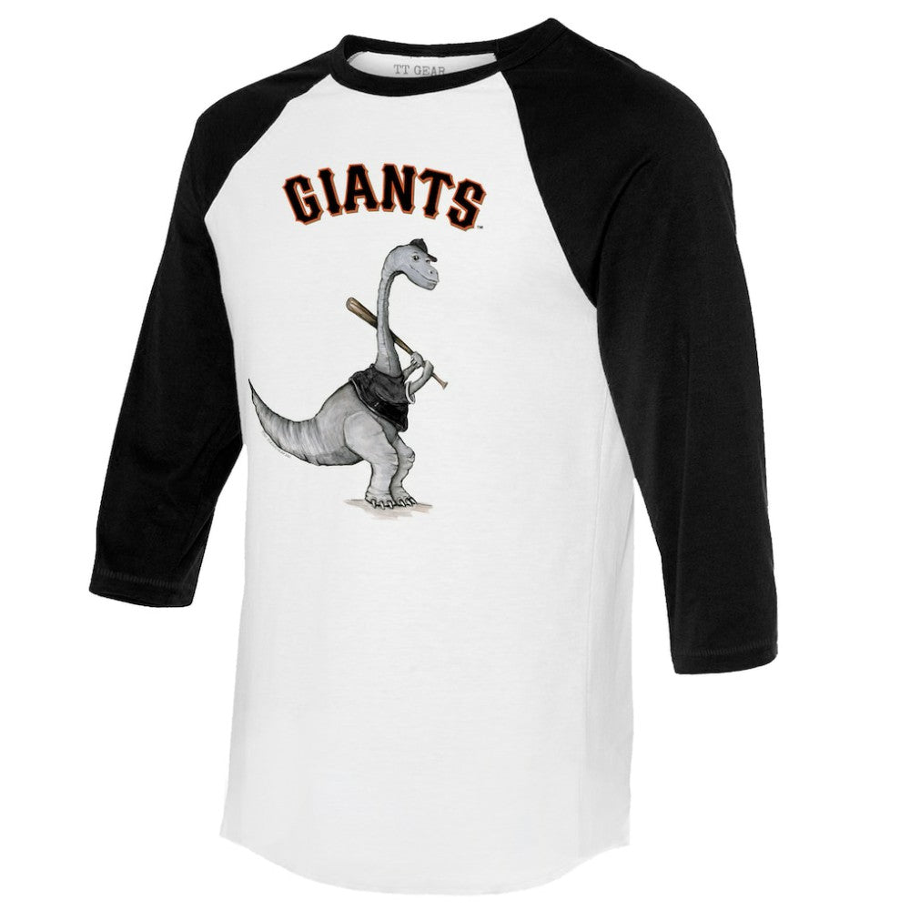 San Francisco Giants Tiny Turnip Women's Bronto 3/4-Sleeve Raglan T-Shirt - White/Black T-shirts