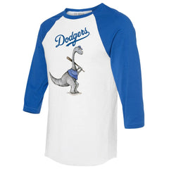 Los Angeles Dodgers Tiny Turnip Women's Bronto 3/4-Sleeve Raglan T-Shirt - White/Royal T-shirts