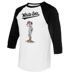 Chicago White Sox Tiny Turnip Women's Bubbles 3/4-Sleeve Raglan T-Shirt - White/Black T-shirts