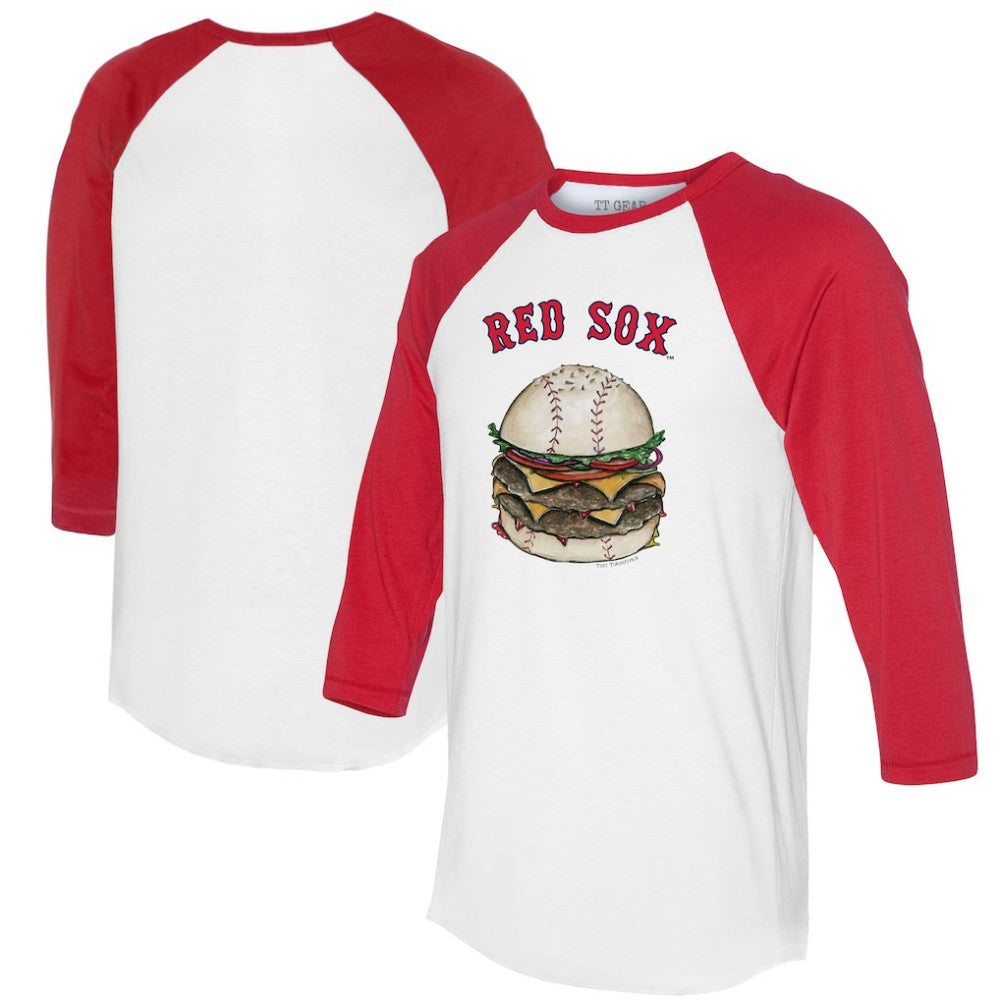 Boston Red Sox Tiny Turnip Women's Burger 3/4-Sleeve Raglan T-Shirt - White/Red T-shirts
