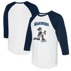 Seattle Mariners Tiny Turnip Women's Caleb 3/4-Sleeve Raglan T-Shirt - White/Navy T-shirts