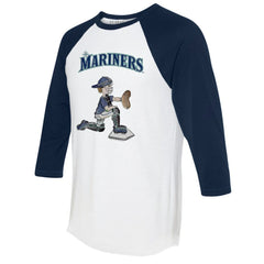 Seattle Mariners Tiny Turnip Women's Caleb 3/4-Sleeve Raglan T-Shirt - White/Navy T-shirts